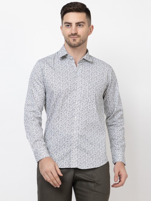 Beige Printed Casual Shirt For Men Online In India