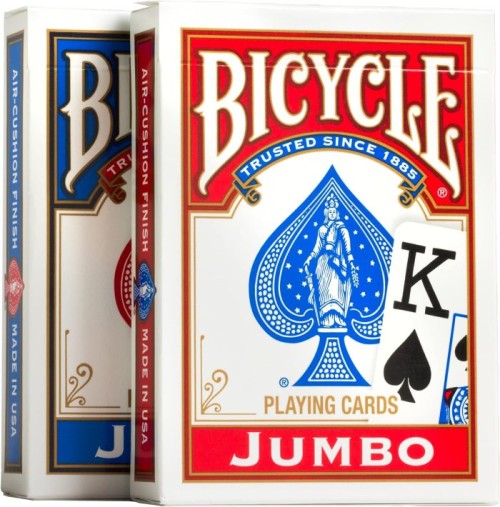 With the Bicycle Playing Cards, Jumbo Index, 2 Pack, you can up your card game. Take advantage of long-lasting quality and nonstop enjoyment.
Website: https://duddutoys.com/product/bicycle-playing-cards-jumbo-index-2-pack/