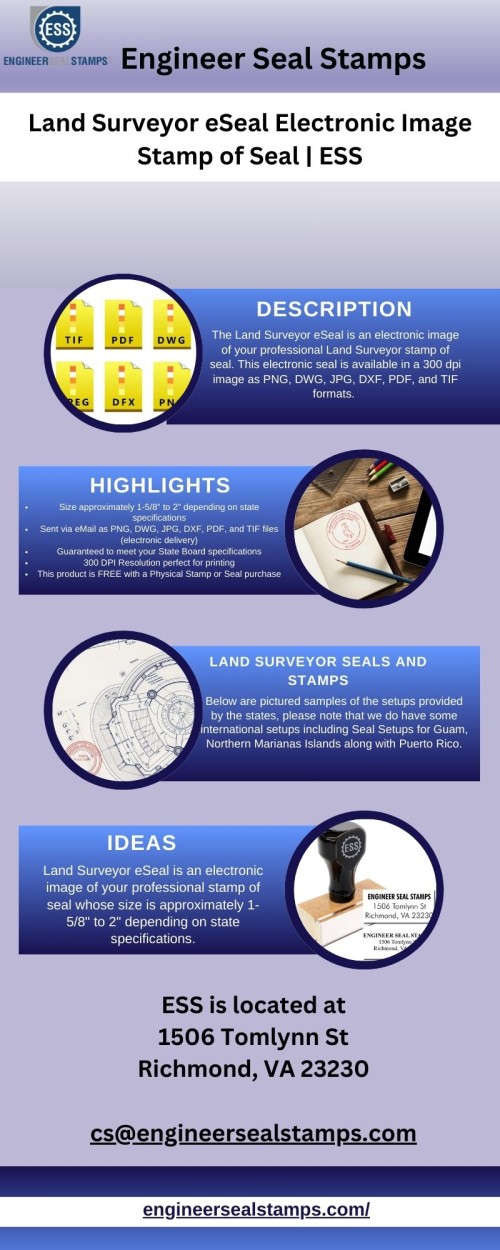 Land Surveyor eSeal Electronic Image Stamp of Seal ESS